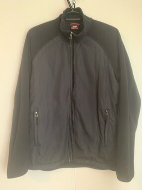 Avia Black Athletic Full Zip Closure Soft Shell Collared Jacket Size Large